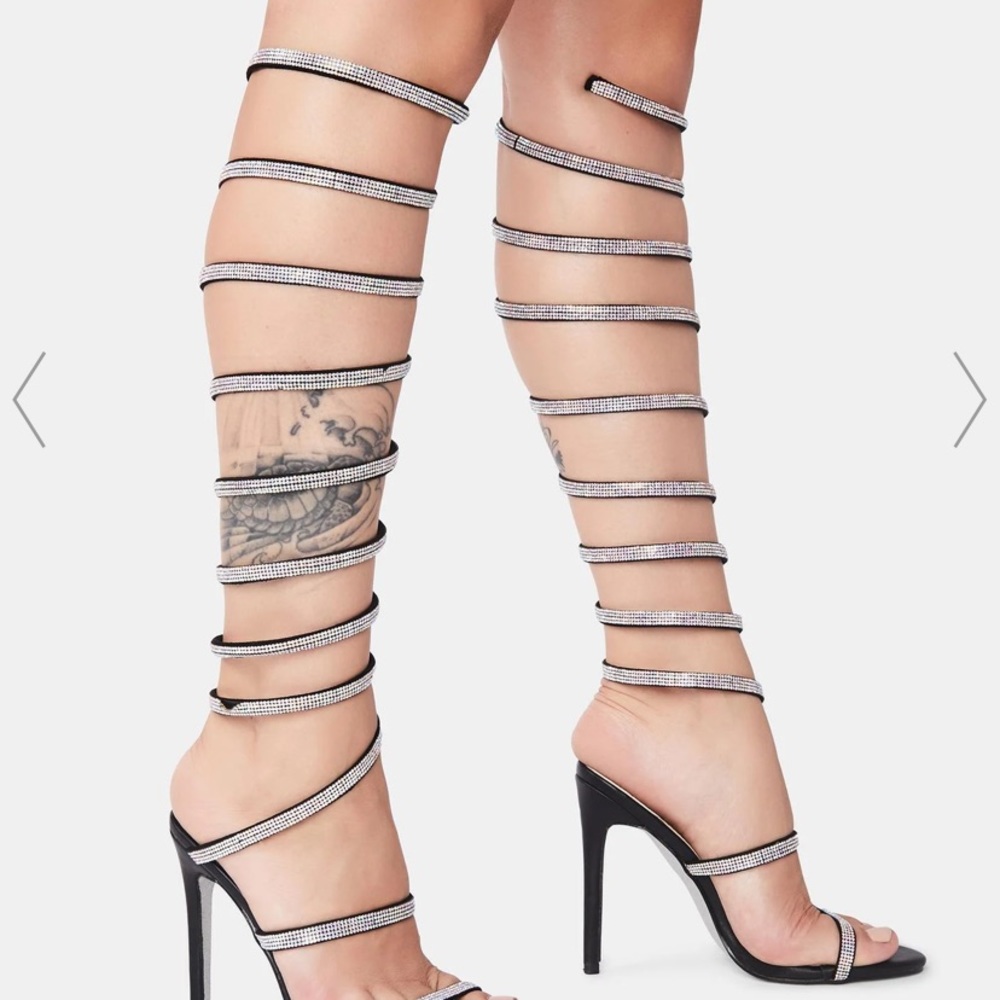 Diamond lace up stiletto heels